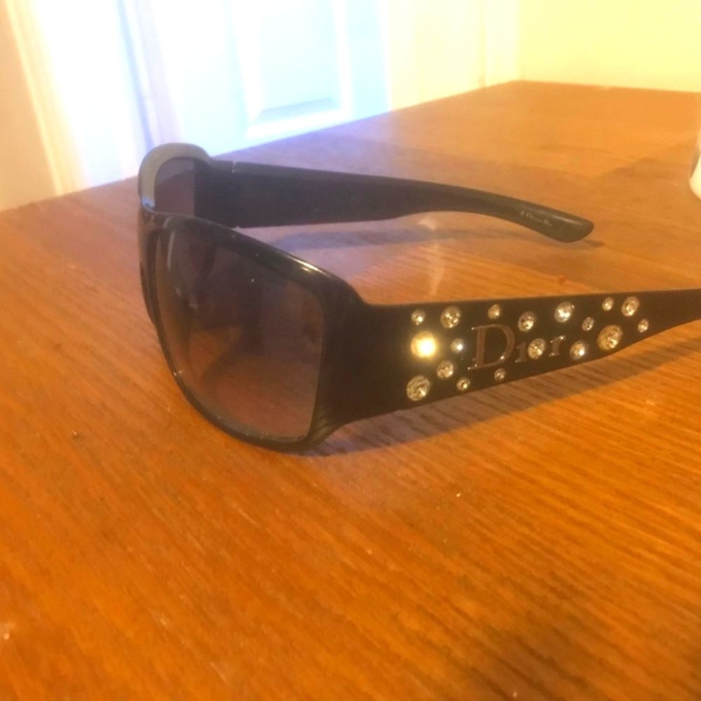 Dior black rhinestone sunglasses